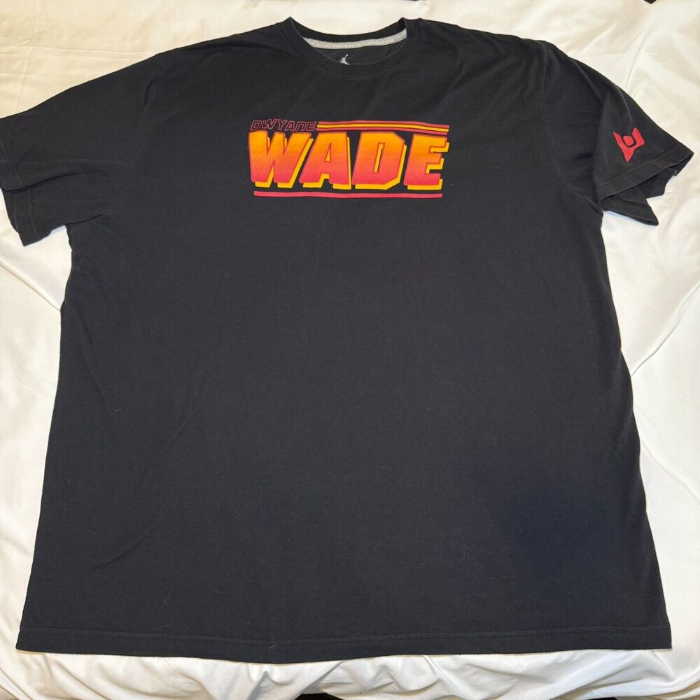 Dwyane Wade Air Jordan Dri-fit Miami Heat Black‎ 3XL Graphic T-Shirt